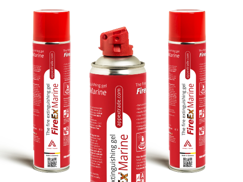 FIRE EX MARINE Z NOSILCEM ZA STENSKO MONTAŽO – GELNI GASILNI APARAT ZA NAVTIČNO UPORABO