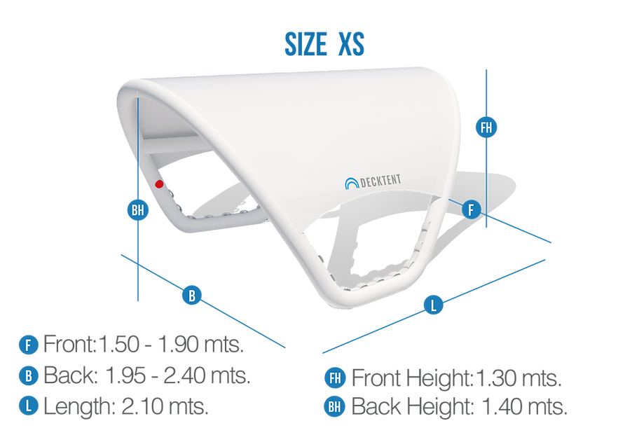 DECKTENT BIMINI XS – NAPIHLJIV BIMINI ZA MOTORNE ČOLNE IN JADRNICE