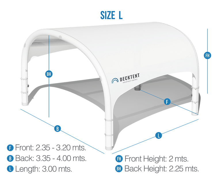 DECKTENT BIMINI L WHITE – NAPIHLJIV BIMINI ZA MOTORNE ČOLNE IN JADRNICE