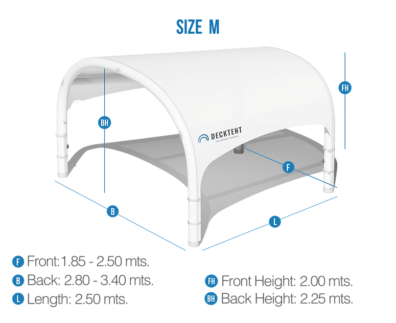 DECKTENT BIMINI M WHITE – NAPIHLJIV BIMINI ZA MOTORNE ČOLNE IN JADRNICE