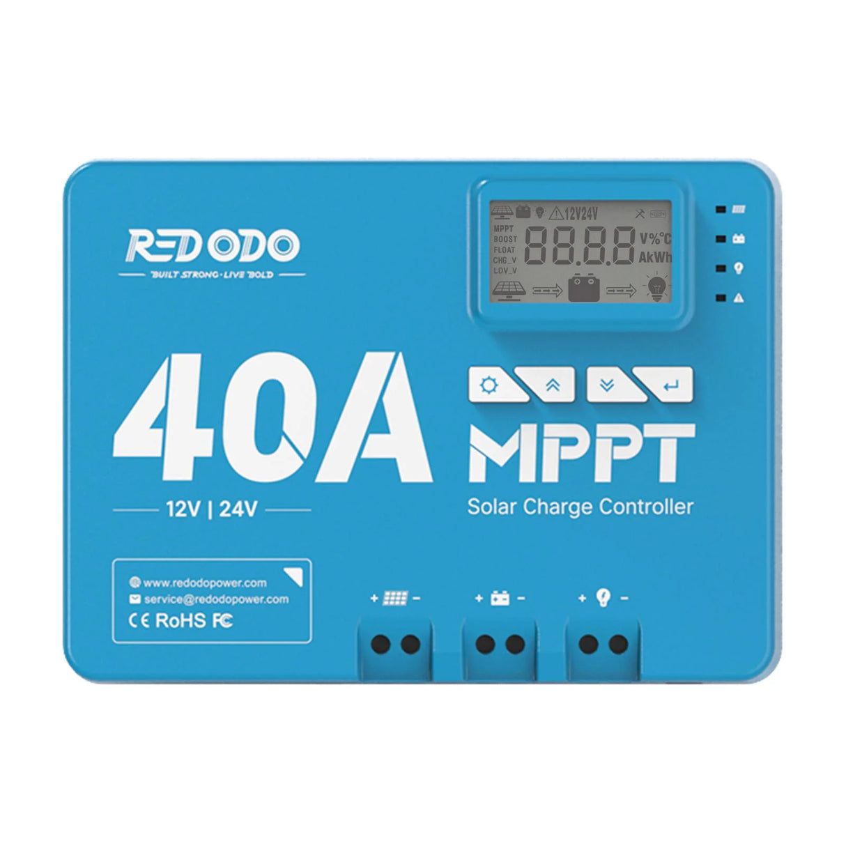 REDODO MPPT 40A – SOLARNI REGULATOR POLNJENJA Z BLUETOOTHOM (12V/24V)