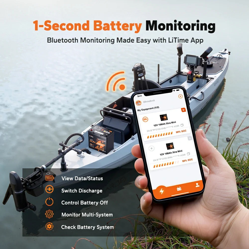 LITIME 12V 100AH XTRA-MINI BLUETOOTH LIFEPO4 BATERIJA
