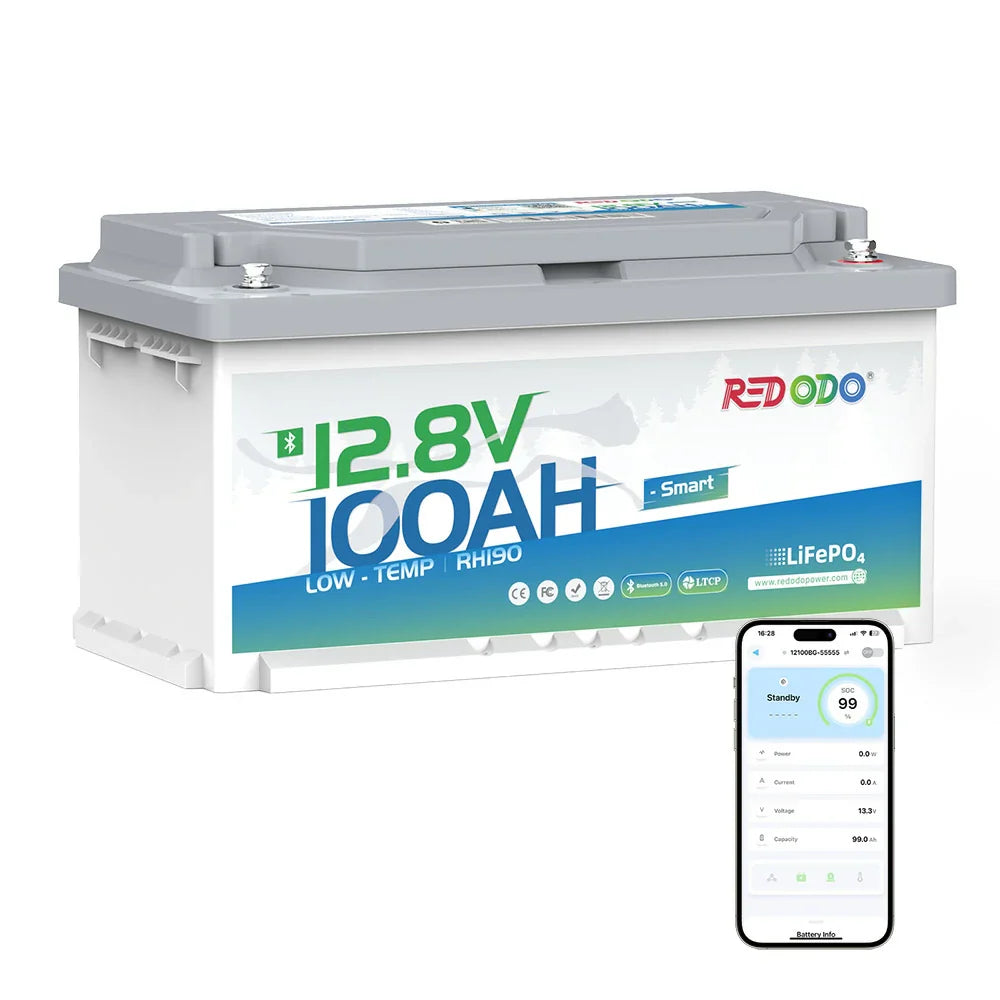 REDODO 12V 100Ah LiFePO4 H190 BATERIJA Z BLUETOOTH