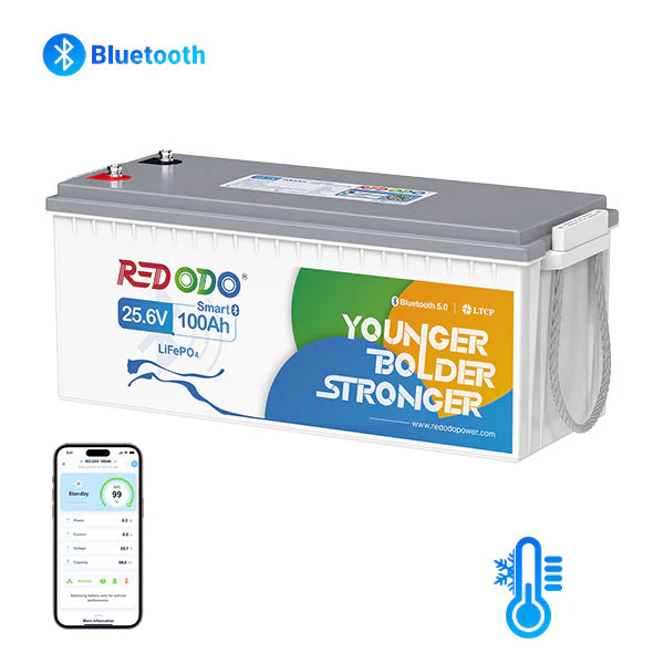 REDODO 24V 100Ah LiFePO4 BATERIJA Z BLUETOOTHOM