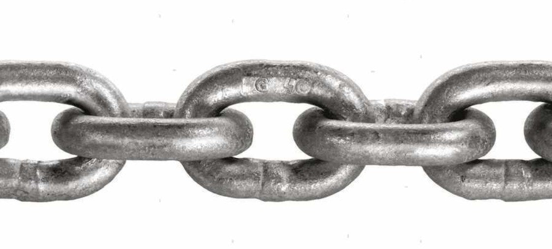 DIN766 VROČE POCINKANA JEKLENA KALIBRIRANA VERIGA ZA SIDRNE VITLE