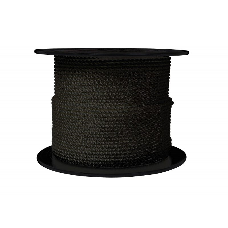 ČRNA PLETENA PRIVEZNA VRV – POLIRAN POLIESTER
