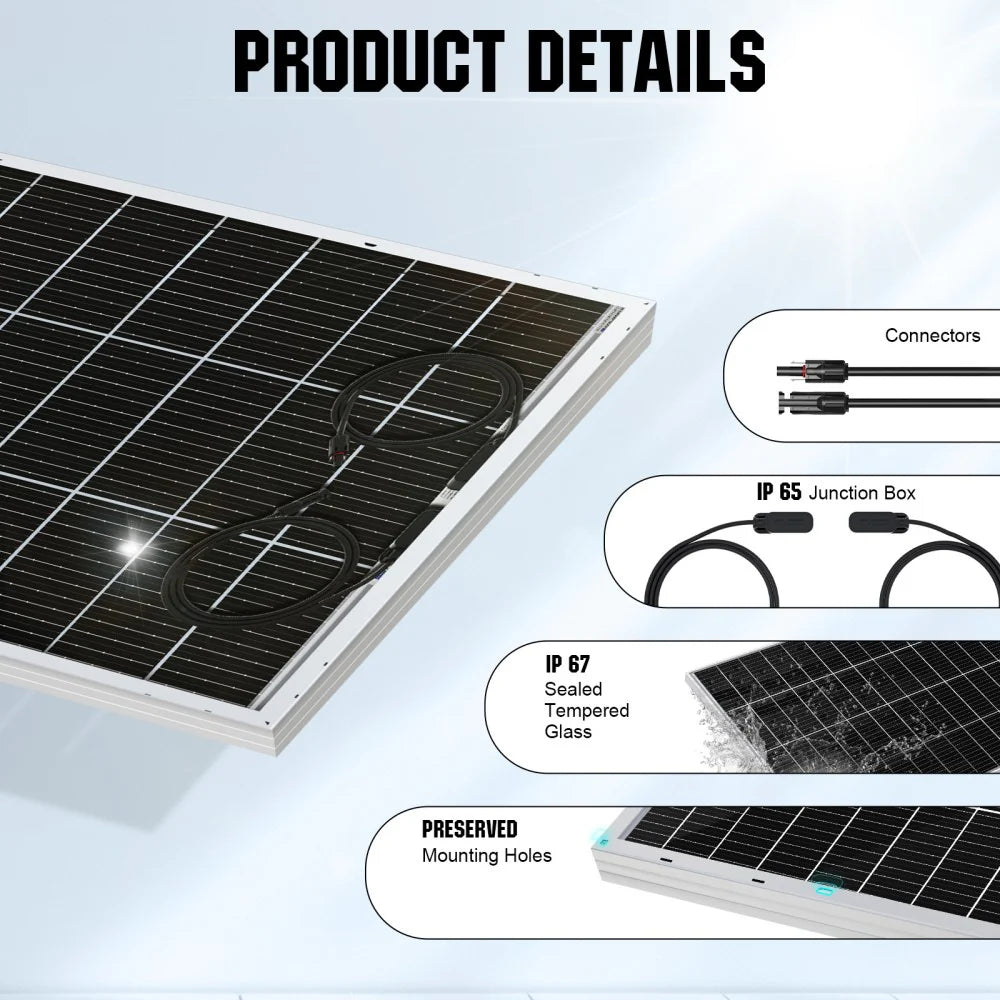 ECO-WORTHY BIFACIALNI SONČNI PANEL 120W 12V – MONOKRISTALNI