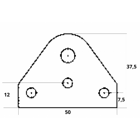 NOSILNA PLOŠČICA ZA PLINSKO VZMET – KOTNA, ZADNJA PRITRDITEV