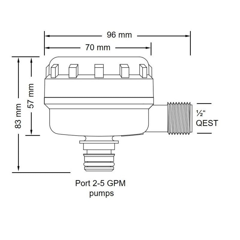 JABSCO PUMPGARD 90° FILTER