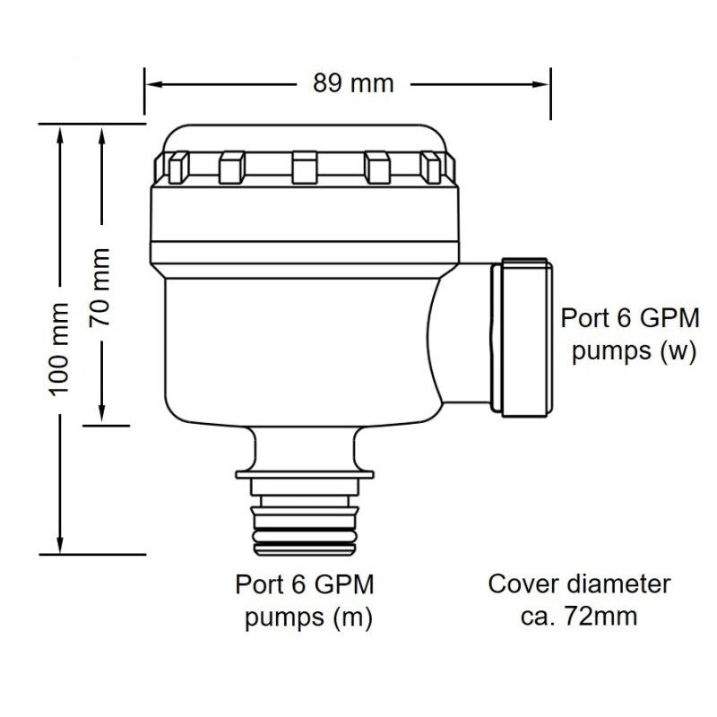 JABSCO PUMPGARD 90° FILTER