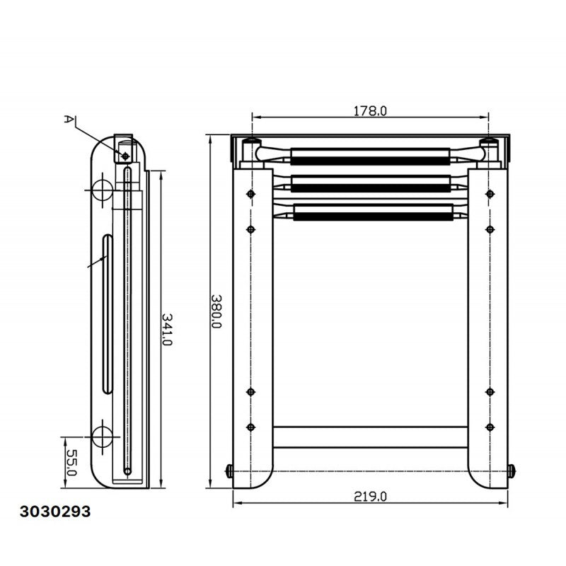 TELESKOPSKA LESTEV IZ NERJAVEČEGA JEKLA
