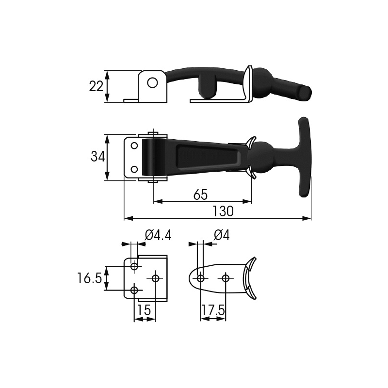 STOPER ZA OKNA IN VRATA – NERJAVEČE JEKLO IN GUMA