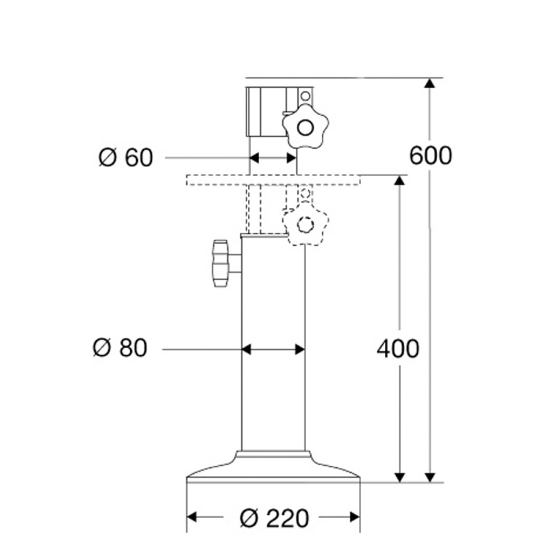 Teleskopska opora mm. 400/600