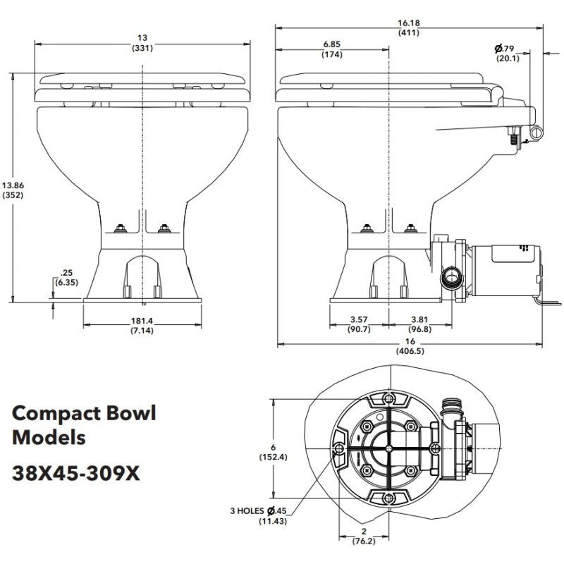 JABSCO WC QUIET FLUSH E2 COMPACT