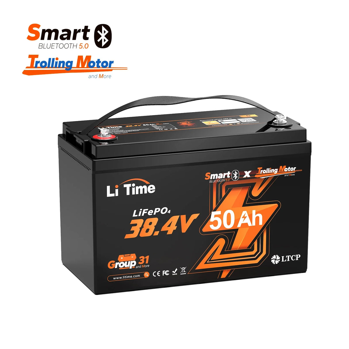 LITIME 36V 50AH LIFEPO₄ BLUETOOTH BATERIJA – GROUP 31 ZA MOTORJE DO 120LB, IP65, DEEP CYCLE