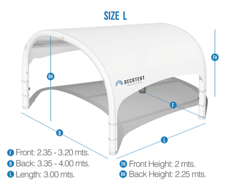 DECKTENT BIMINI L WHITE – NAPIHLJIV BIMINI ZA MOTORNE ČOLNE IN JADRNICE