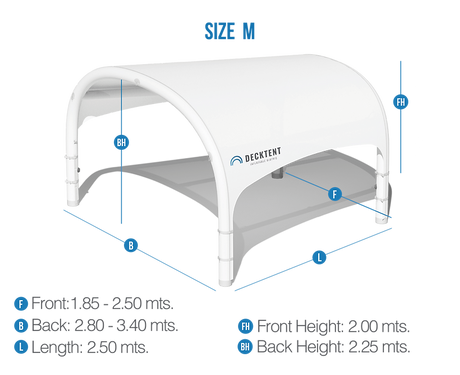 DECKTENT BIMINI M WHITE – NAPIHLJIV BIMINI ZA MOTORNE ČOLNE IN JADRNICE