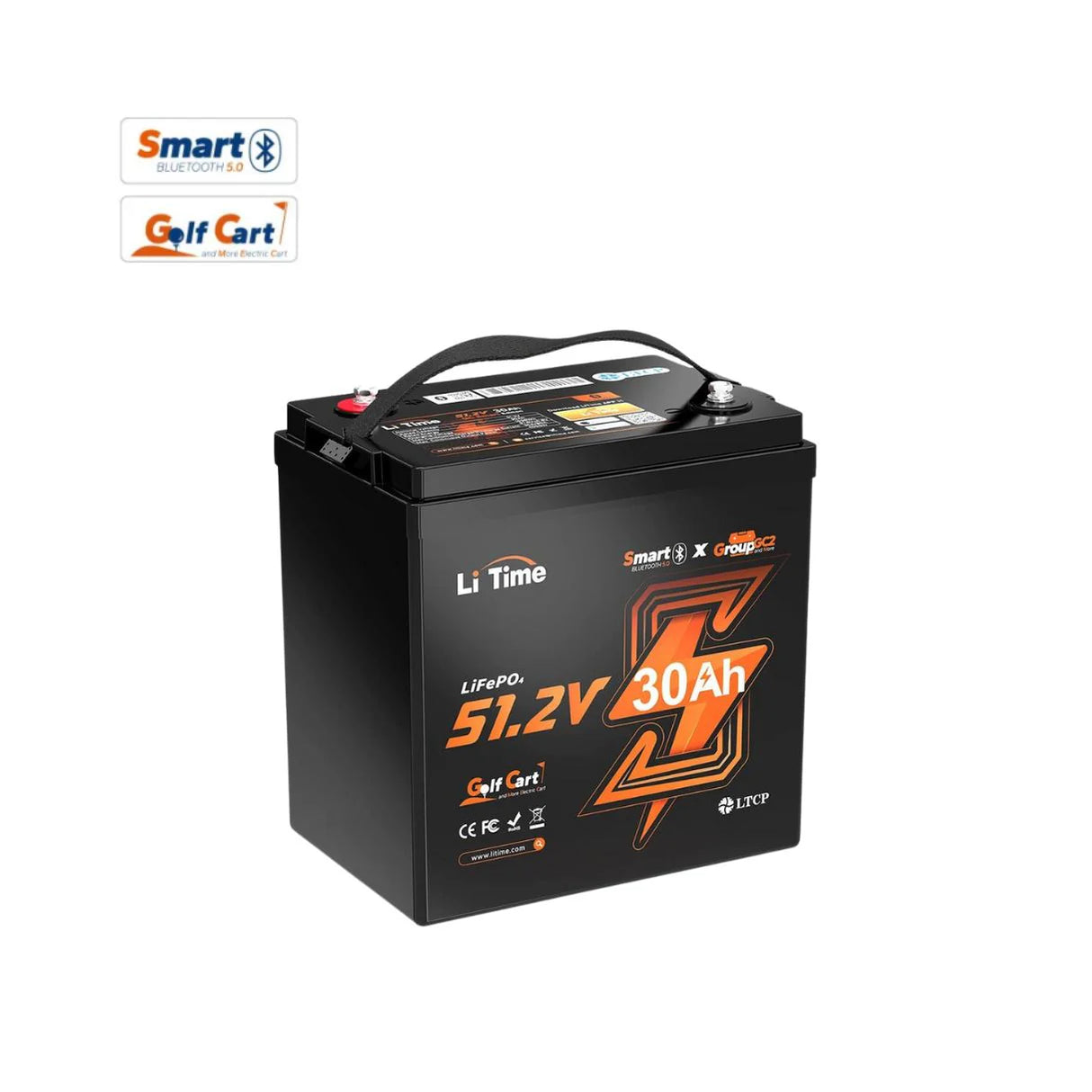 LITIME 48V 30AH LIFEPO₄ BLUETOOTH BATERIJA – GC2, 100A BMS, DEEP CYCLE