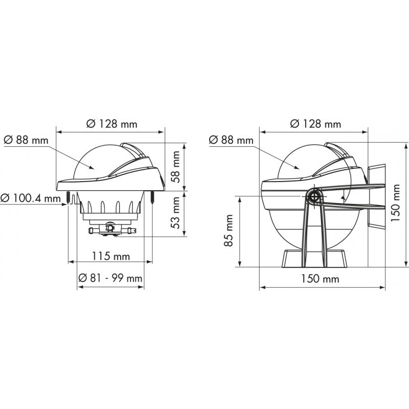 OFFSHORE 95 KOMPAS PLASTIMO Z NOSILCEM